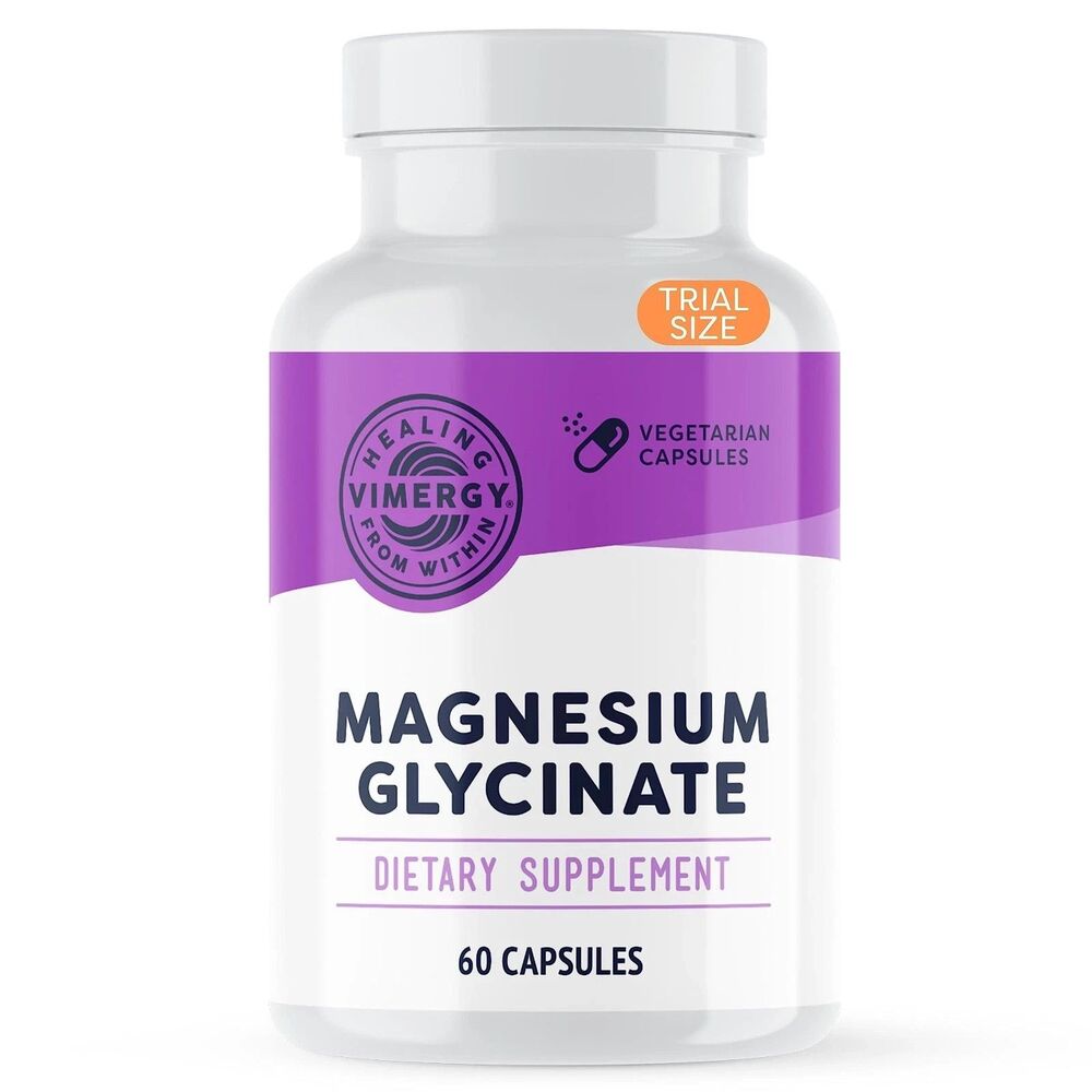 VIMERGY Magnesium Glycinate – Stress Support – Chelated 60 Count (Pack of 1)